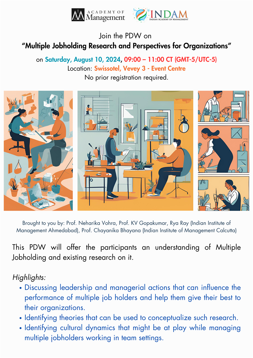 Join us for the PDW at AOM 2024 on Multiple Jobholding and Perspectives for Organizations
